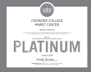 The MARET Center joins an elite group as a platinum certified LEED building.