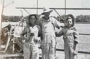 From left to right: James Kruse, Bryan Kruse (father), Joe Kruse (brother). This photo was taken just after the family was relocated to Fairview, Mo. 