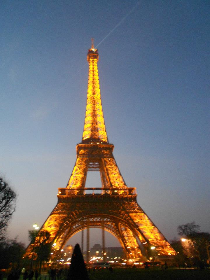 Eiffel Tower lighted up